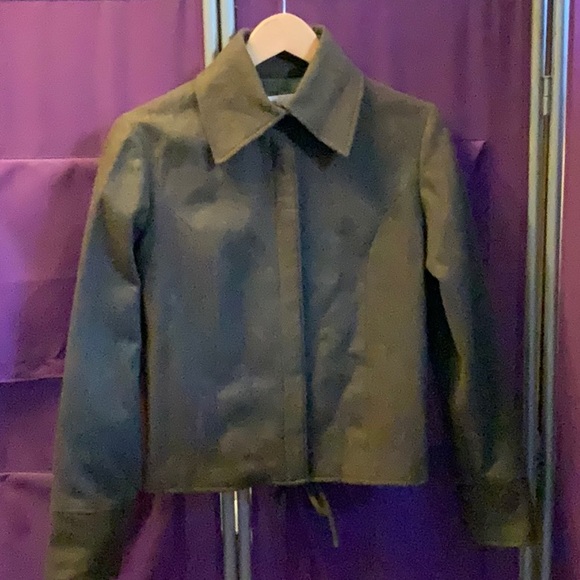 Japanese Designer Chiyuki, olive green,90% wool jacket with key-hole back - Picture 1 of 3